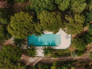 Piscina e Parco - Vista Aerea - Agriturismo Poggio al Pino Toscana