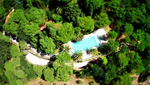 Piscina e Parco - Vista Aerea sulla Piscina - Agriturismo Poggio al Pino Toscana